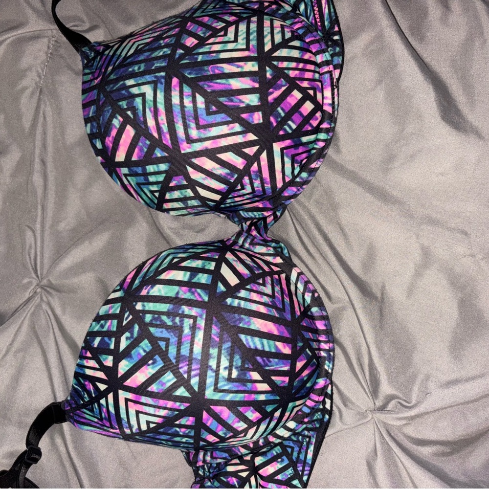 Colorful Geometric Pattern Bra
